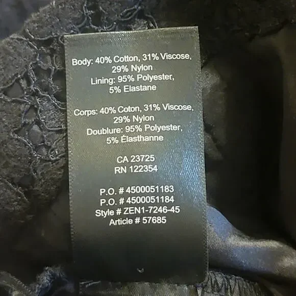 Aritzia Babaton Black Pencil Lace Overlay Skirt Midi Classic Party Formal Size 4 - Picture 14 of 16